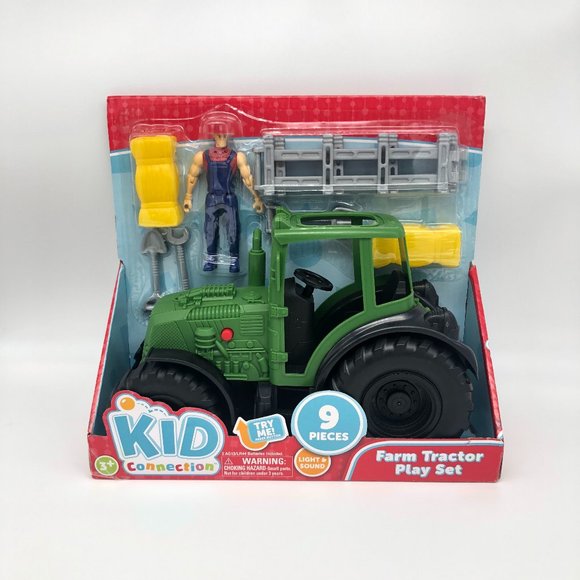 Kid Connection Toys Kid Connection Farm Tractor Play Set 9 Pieces Kids Vehicle Figure Toy